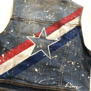 Girls Hand Painted Denim Vest
